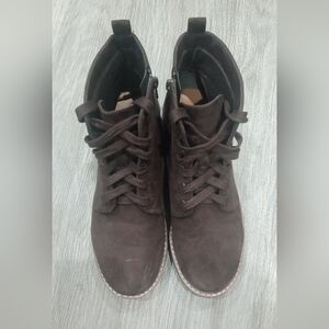 Kensie Chocolate Lace-Up Ankle Booties